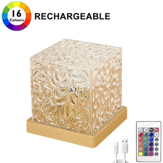 New RGB 16 Colors Night Light Remote Ocean Wave Projection Lamp Aurora Projector Lights Home Decor Rechargeable Table Nightlight - EditWell
