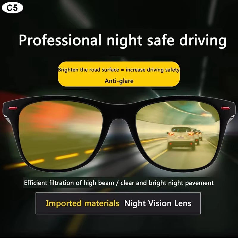 PC Frame Polarized Sunglasses Men Outdoor Night Glasses Goggles - EditWell