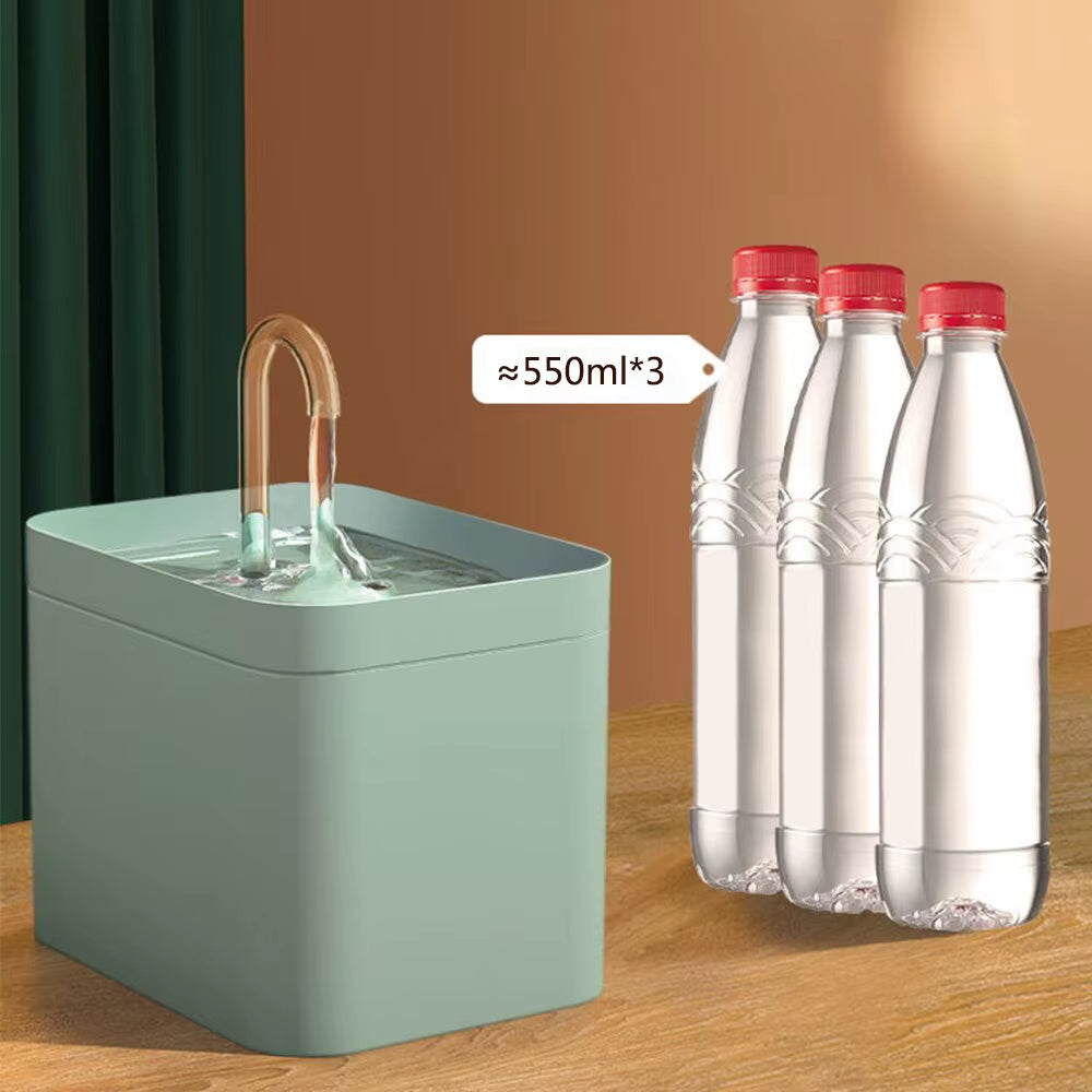 Pet Water Dispenser Auto Filter Electric Mute Cat Drinker 1.5L Recirculate Filtring - EditWell
