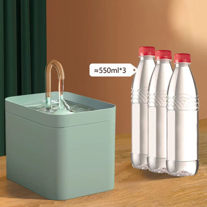 Pet Water Dispenser Auto Filter Electric Mute Cat Drinker 1.5L Recirculate Filtring - EditWell