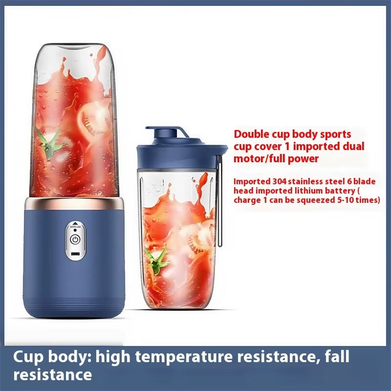 Portable Electric Juicer Cup 400ml | 6-Blade 22000RPM Motor | 1500mAh Rechargeable | Self-Cleaning | Wireless Smoothie Blender for Fruit Veg & Milkshakes - EditWell