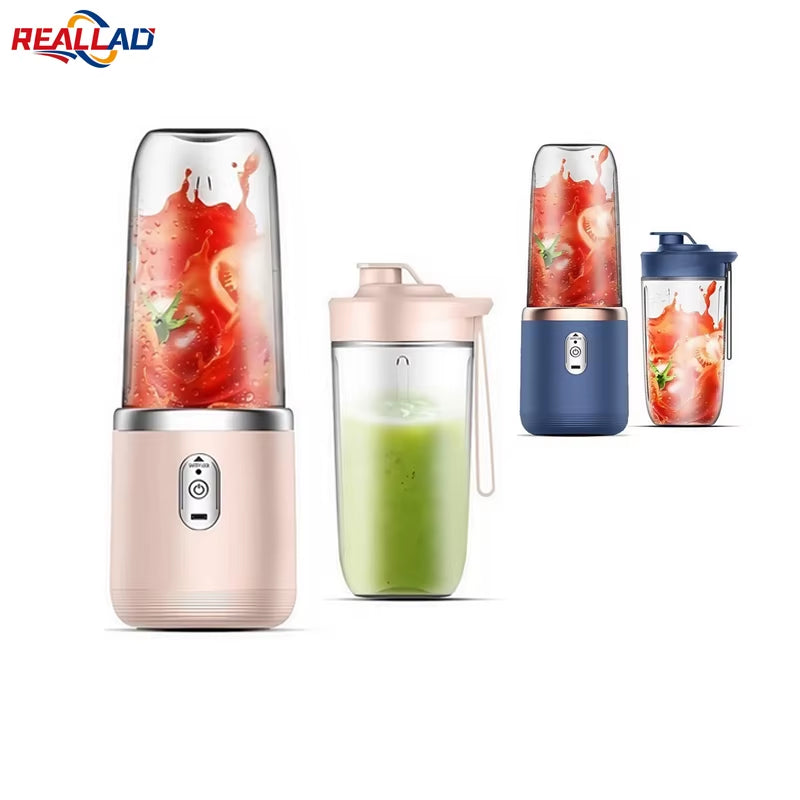 Portable Electric Juicer Cup 400ml | 6-Blade 22000RPM Motor | 1500mAh Rechargeable | Self-Cleaning | Wireless Smoothie Blender for Fruit Veg & Milkshakes - EditWell