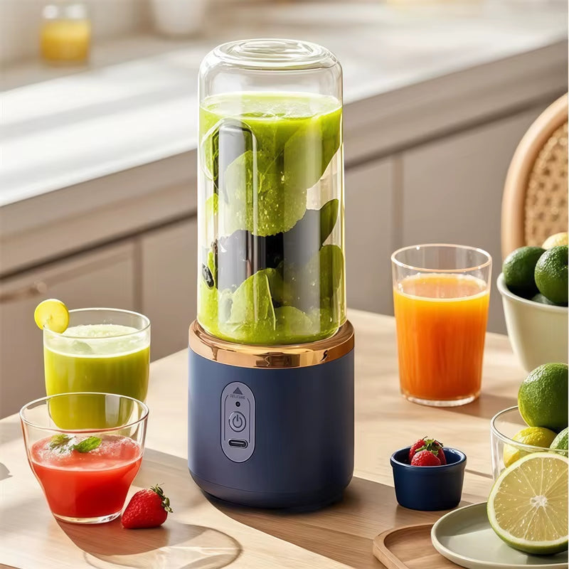 Portable Electric Juicer Cup 400ml | 6-Blade 22000RPM Motor | 1500mAh Rechargeable | Self-Cleaning | Wireless Smoothie Blender for Fruit Veg & Milkshakes - EditWell