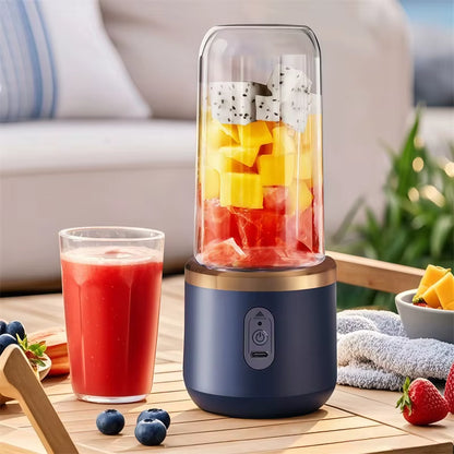 Portable Electric Juicer Cup 400ml | 6-Blade 22000RPM Motor | 1500mAh Rechargeable | Self-Cleaning | Wireless Smoothie Blender for Fruit Veg & Milkshakes - EditWell