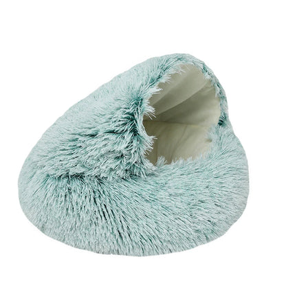 Premium Soft Plush Round Pet Bed with Removable Cover - 2-in-1 Sleeping Nest for Cats and Small Dogs - Ideal for Winter Comfort - EditWell