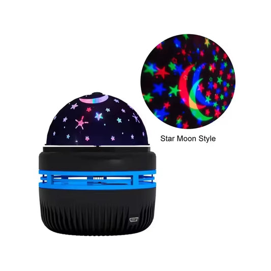 RGB Magic Ball Star Projector Night Light | LED Galaxy Moon Stars Lamp | Strobe & Atmosphere Mode | USB Powered | Kids Bedroom Home Party Decoration - EditWell