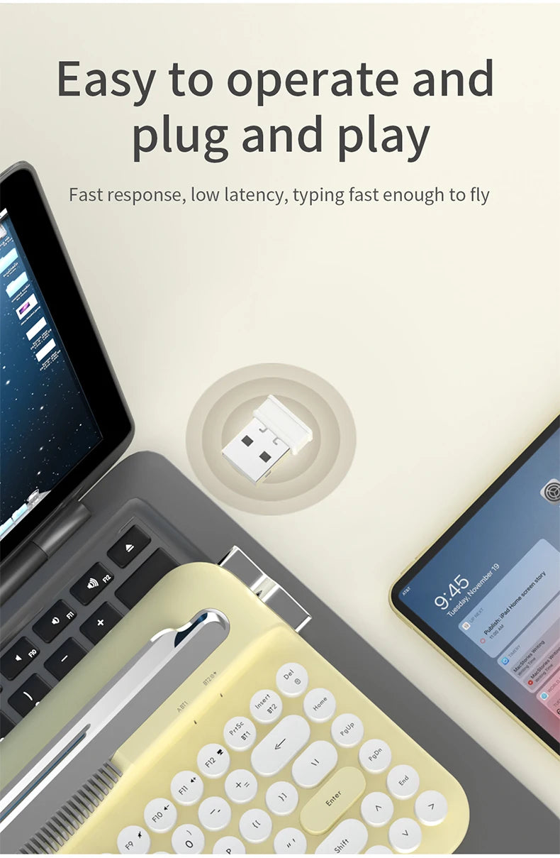 RetroType Air – Wireless Typewriter Bluetooth Keyboard