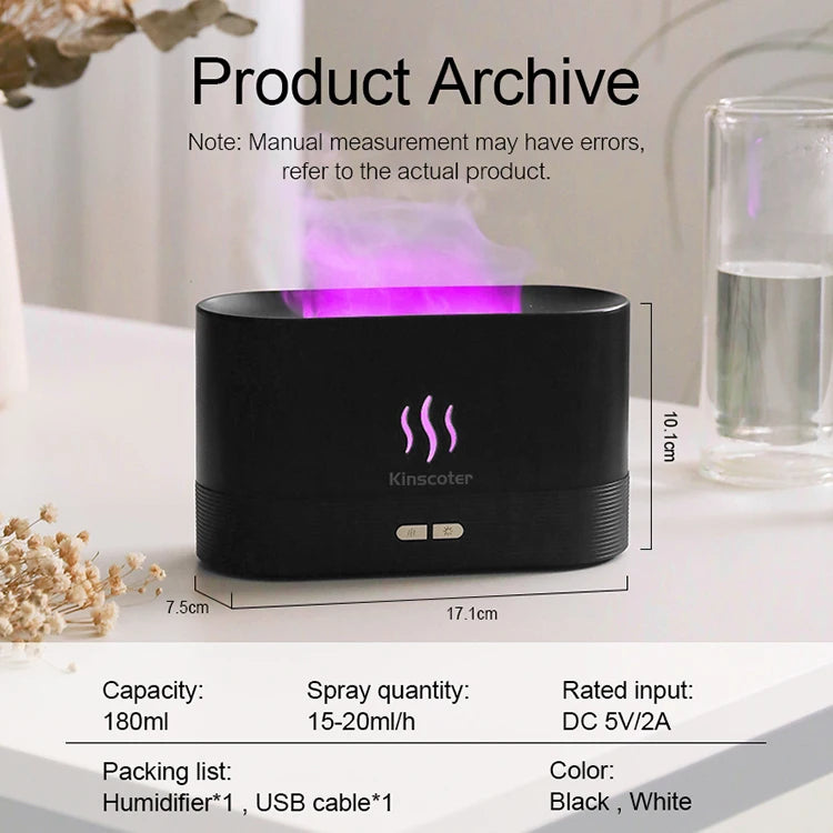 FlameMist Aura  – Ultrasonic Aroma Diffuser & Flame Humidifier