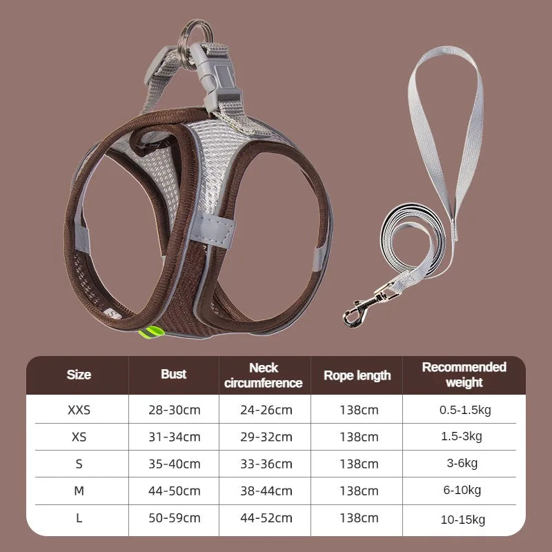 ComfortPaws Harness Set – Adjustable Dog & Cat Walking Harness