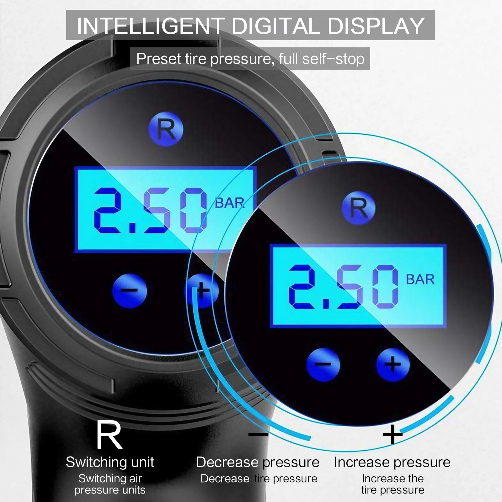 Wireless Tyre Inflator 4000mAh | 80W | Auto Shut-Off | LED | 150PSI