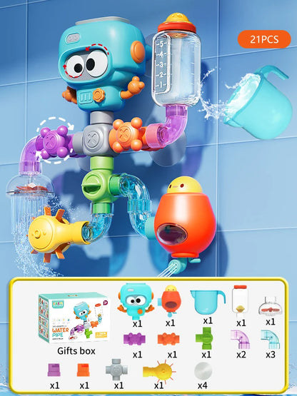 SplashSpin Tubes – Interactive Baby Bath Toy Set