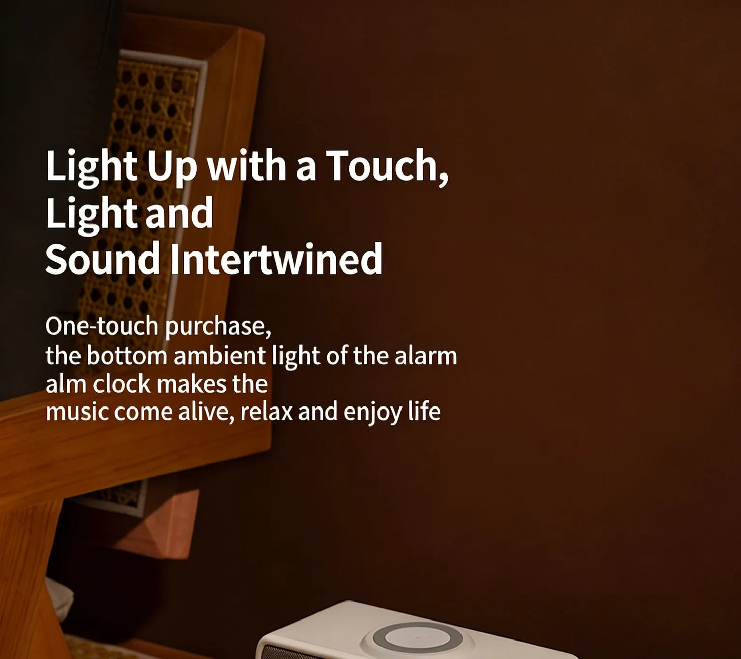 AuraSound Charge – LED Alarm Clock Speaker & Wireless Charger