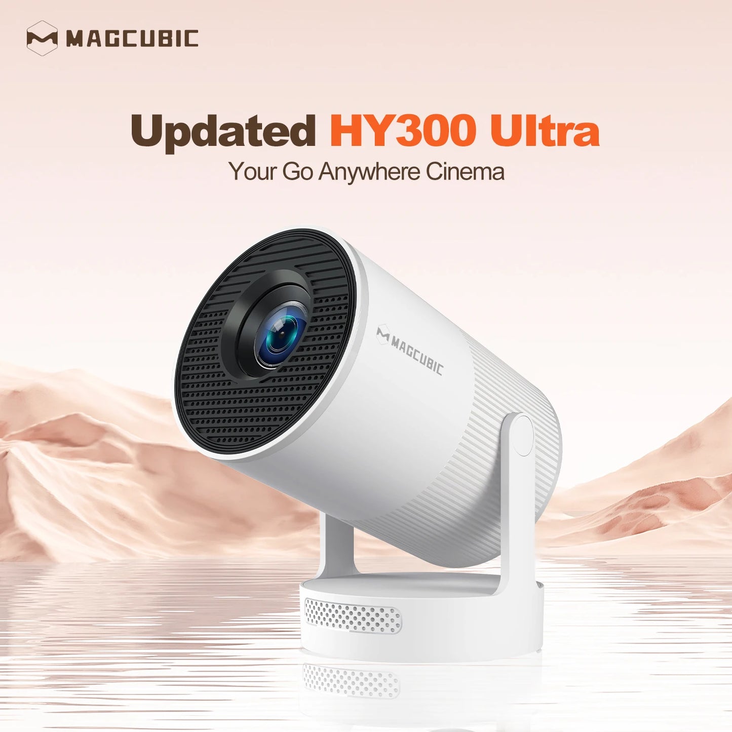 HY300 Ultra Portable 4K Projector with Speaker Electronic Focus 300ANSI