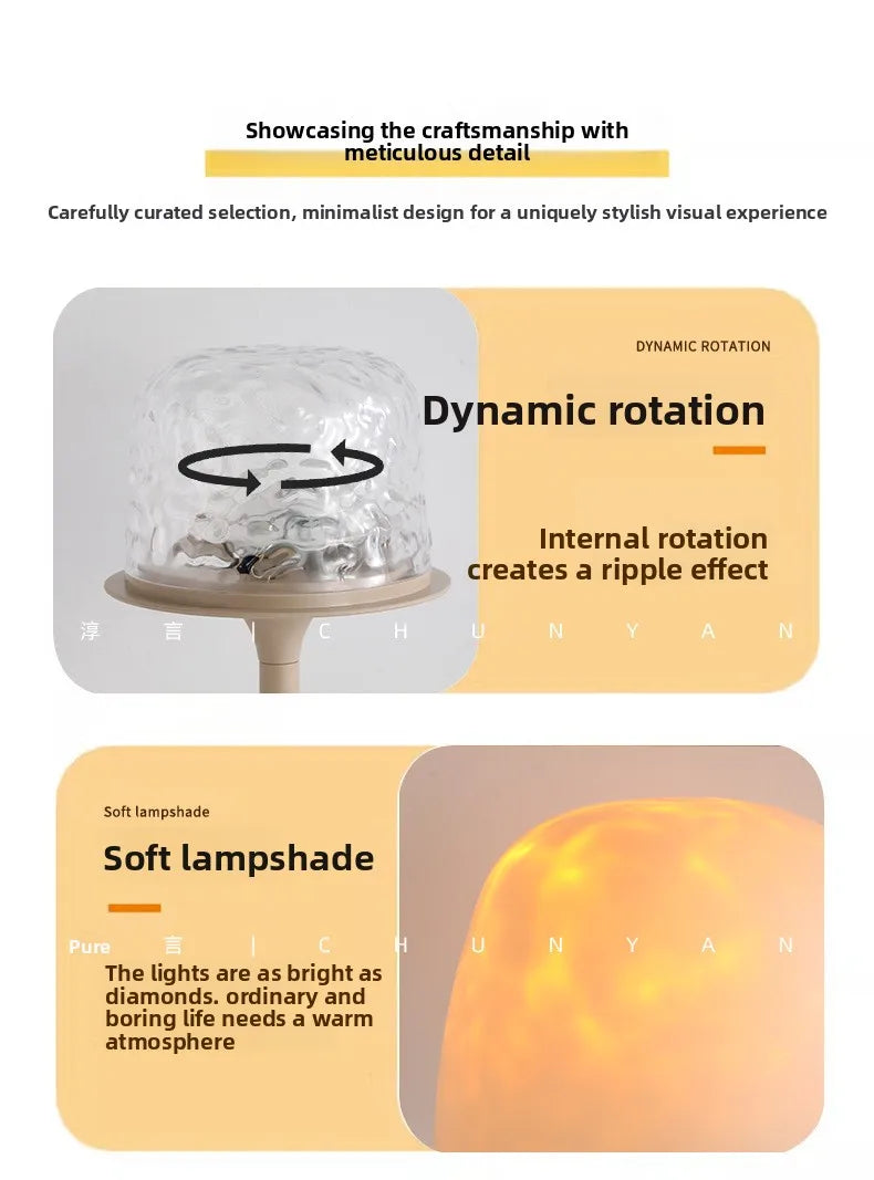 RippleGlow Mushroom – Water Ripple Ambient Lamp