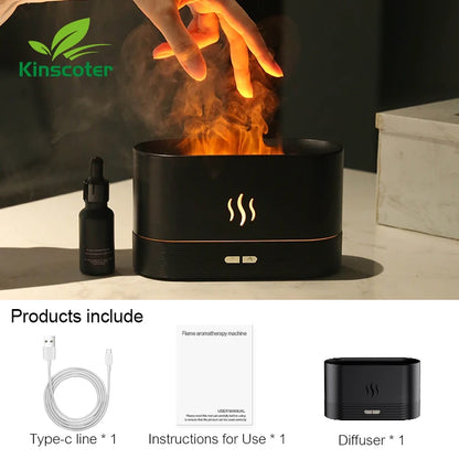 FlameMist Aura  – Ultrasonic Aroma Diffuser & Flame Humidifier