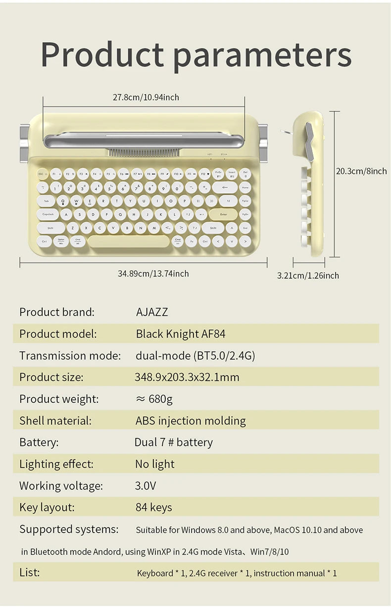 RetroType Air – Wireless Typewriter Bluetooth Keyboard