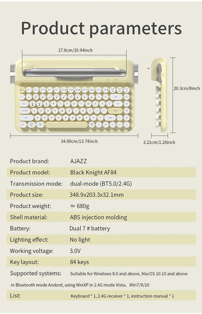 RetroType Air – Wireless Typewriter Bluetooth Keyboard