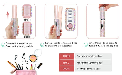 GlowStyle Go – Wireless 2-in-1 Hair Straightener & Curler