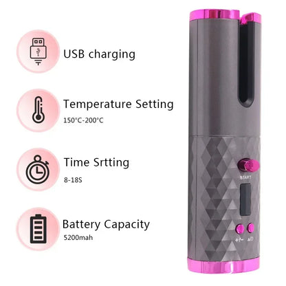 CurlEase Pro – Portable Wireless Automatic Hair Curler