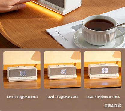AuraSound Charge – LED Alarm Clock Speaker & Wireless Charger