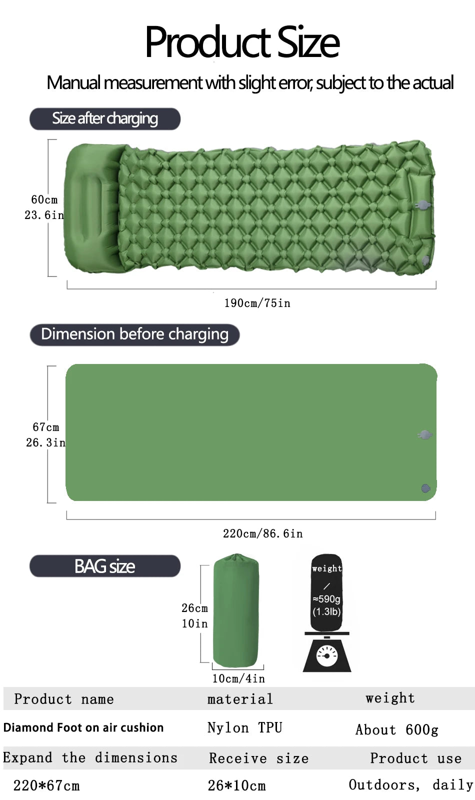 CloudRest Trek  – Ultralight Inflatable Camping Sleeping Pad
