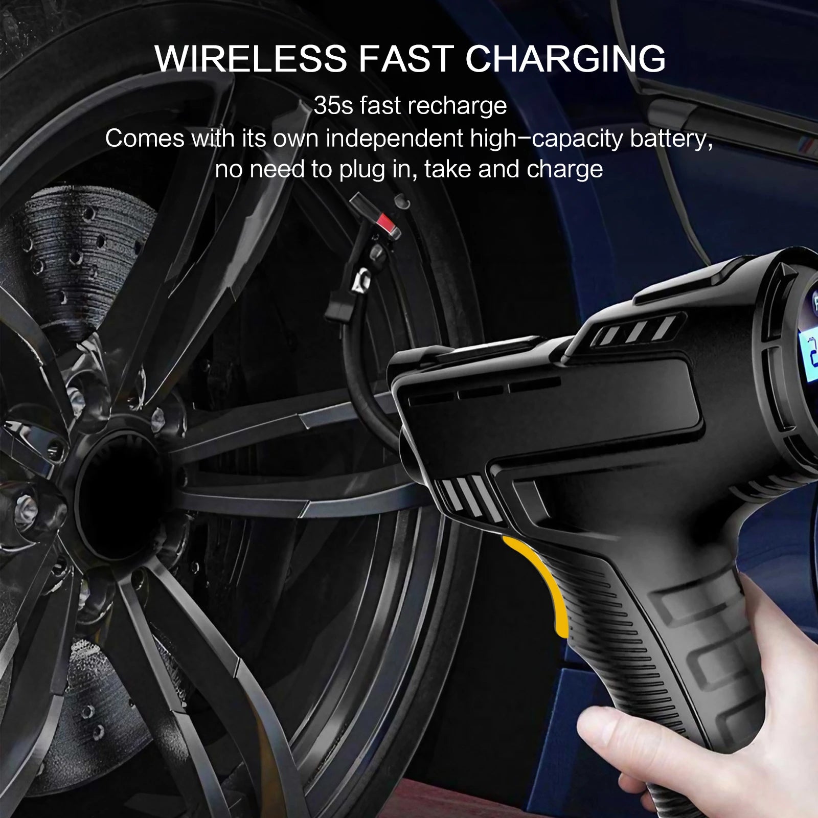 Wireless Tyre Inflator 4000mAh | 80W | Auto Shut-Off | LED | 150PSI