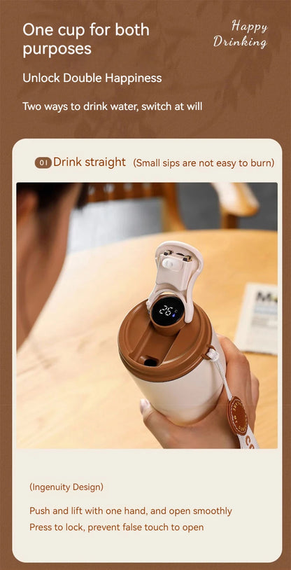 TempGlow Flask – Smart LED Temperature Travel Mug