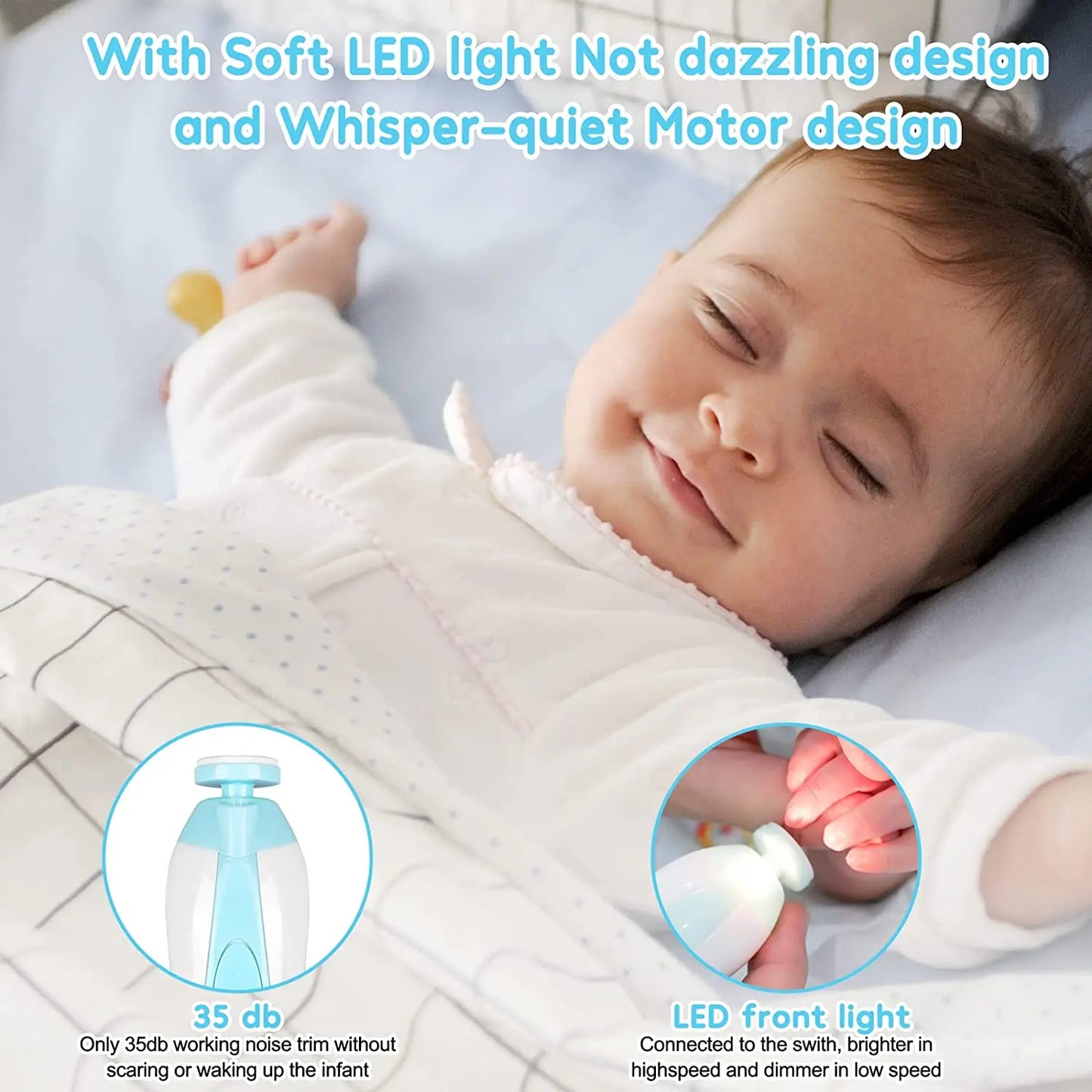 TinyTrim Glow – Electric Baby Nail Trimmer with LED Light