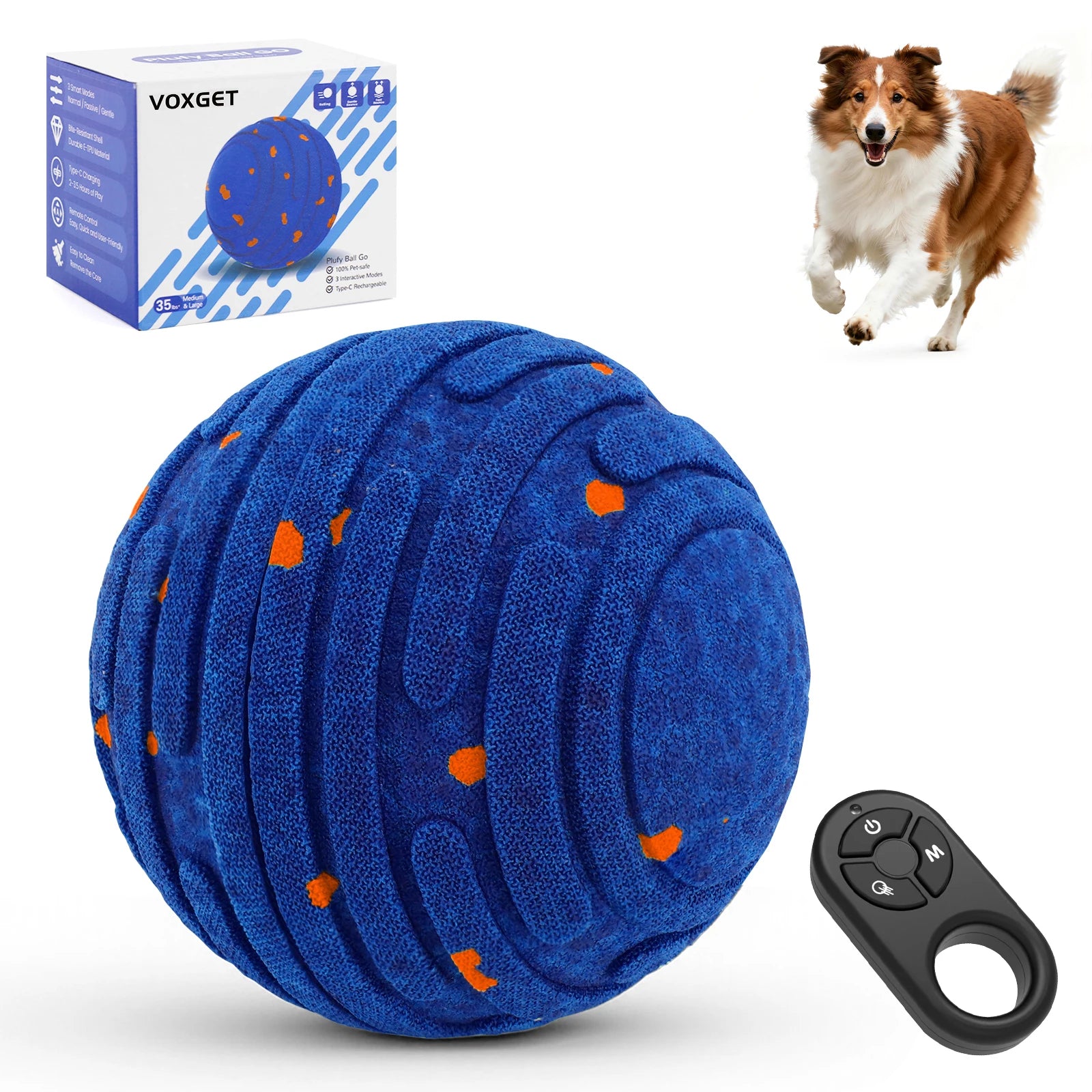 Smart Interactive Dog Toy, Indestructible E-TPU Toy Ball for Aggressive Chewers