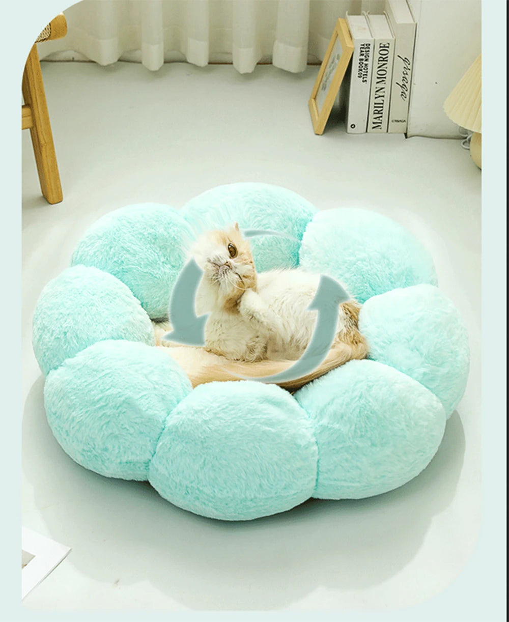 BloomNest Cozy – Plush Flower Pet Bed