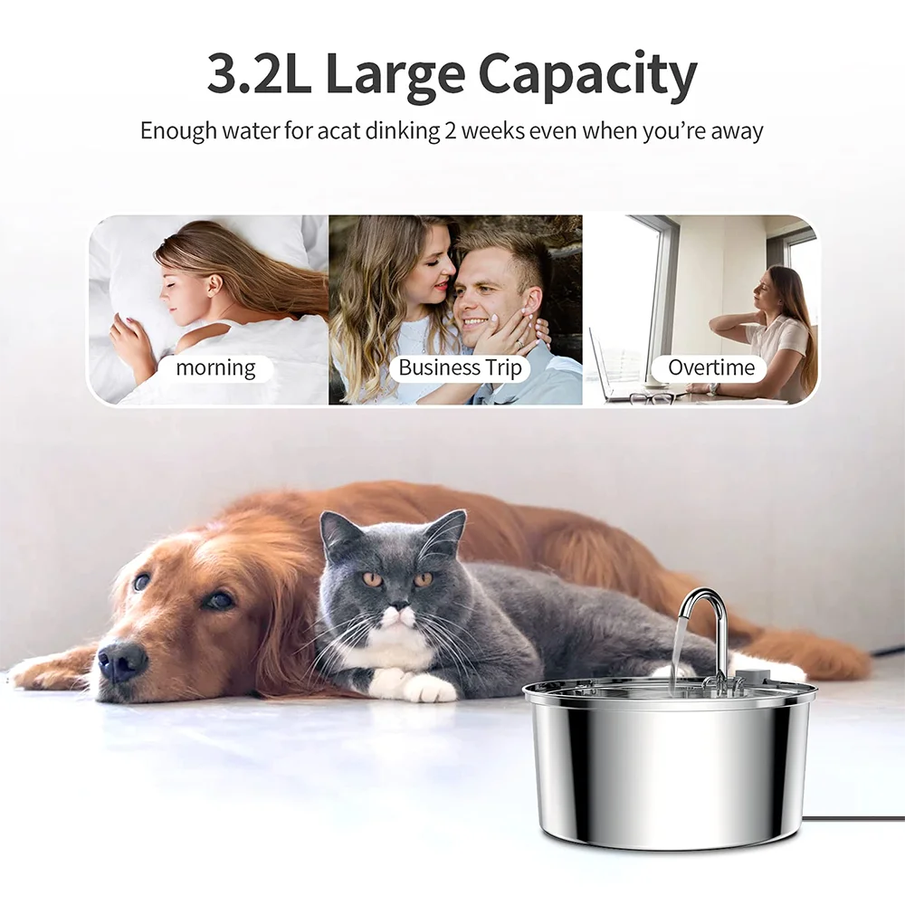 PureFlow Pet – Stainless Steel Smart Water Fountain
