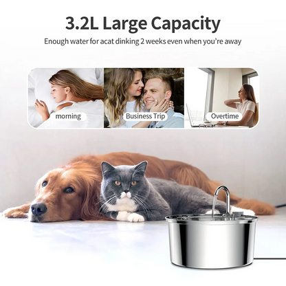 PureFlow Pet – Stainless Steel Smart Water Fountain