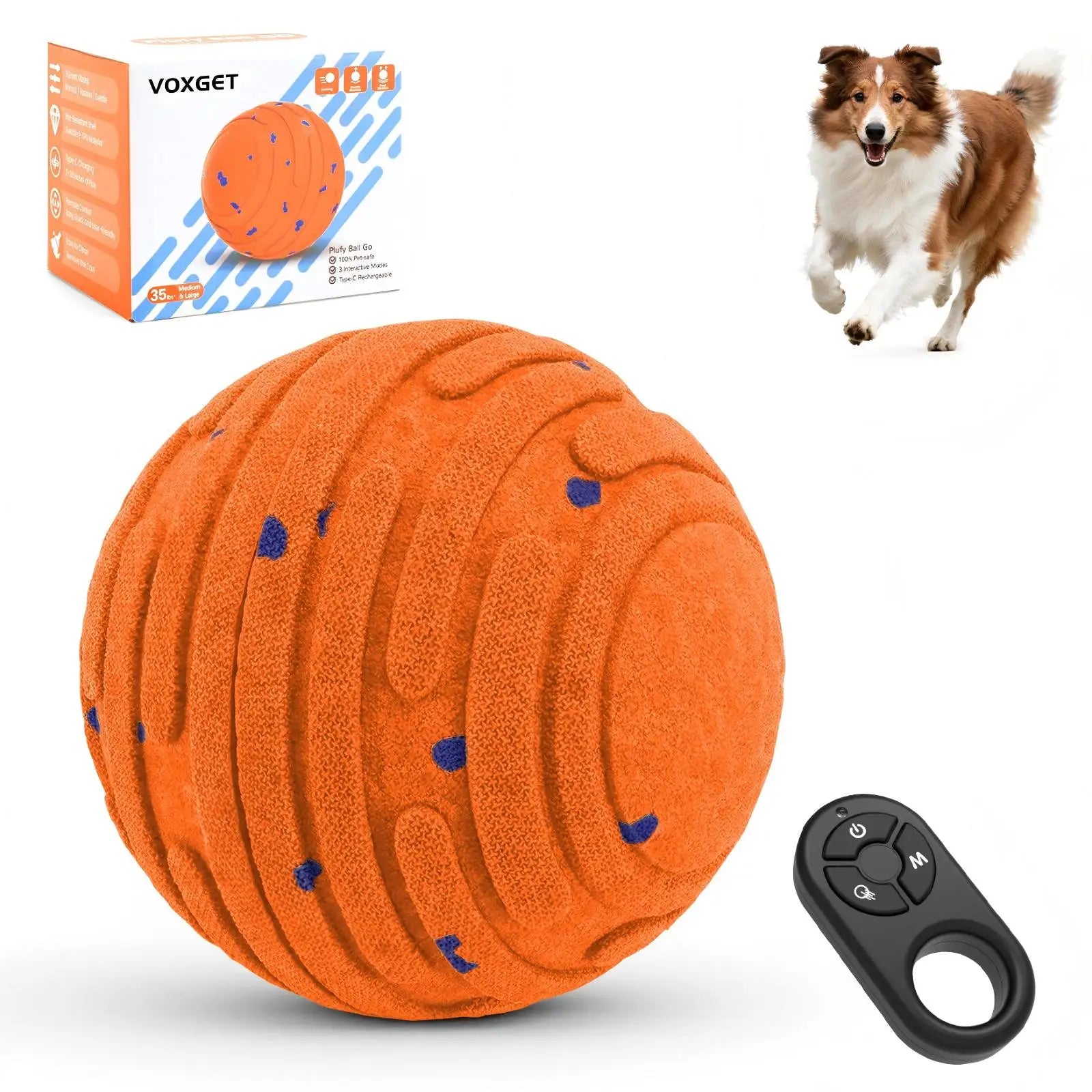 Smart Interactive Dog Toy, Indestructible E-TPU Toy Ball for Aggressive Chewers