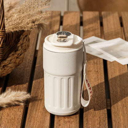 TempGlow Flask – Smart LED Temperature Travel Mug