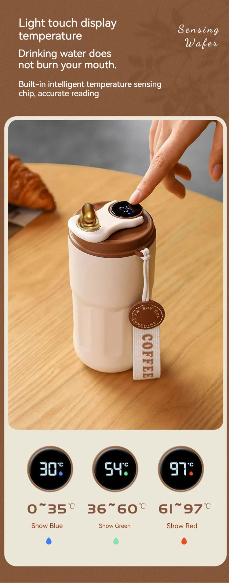 TempGlow Flask – Smart LED Temperature Travel Mug