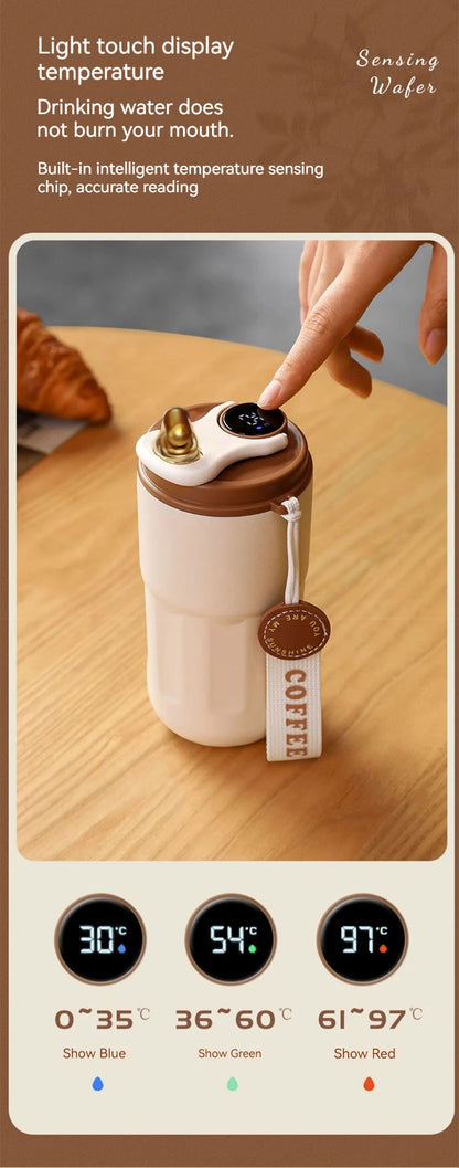 TempGlow Flask – Smart LED Temperature Travel Mug