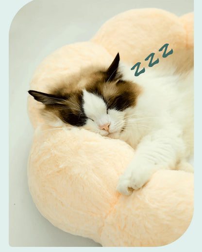 BloomNest Cozy – Plush Flower Pet Bed