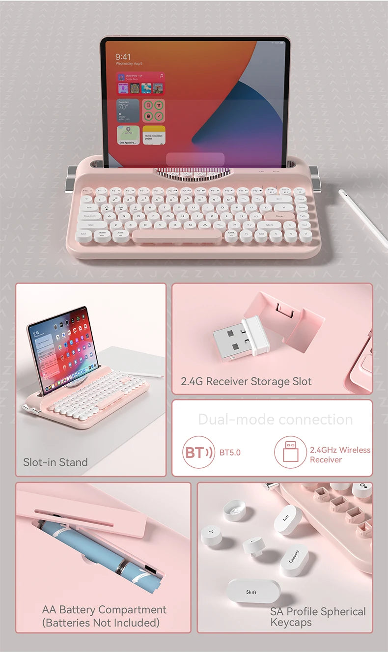 RetroType Air – Wireless Typewriter Bluetooth Keyboard