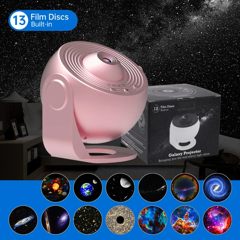 Galaxy Star Projector 12-in-1 Planetarium Lamp | 360° Rotating Night Light | HD Film Projection | Kids Bedroom Décor | Christmas Valentine's Day Gift