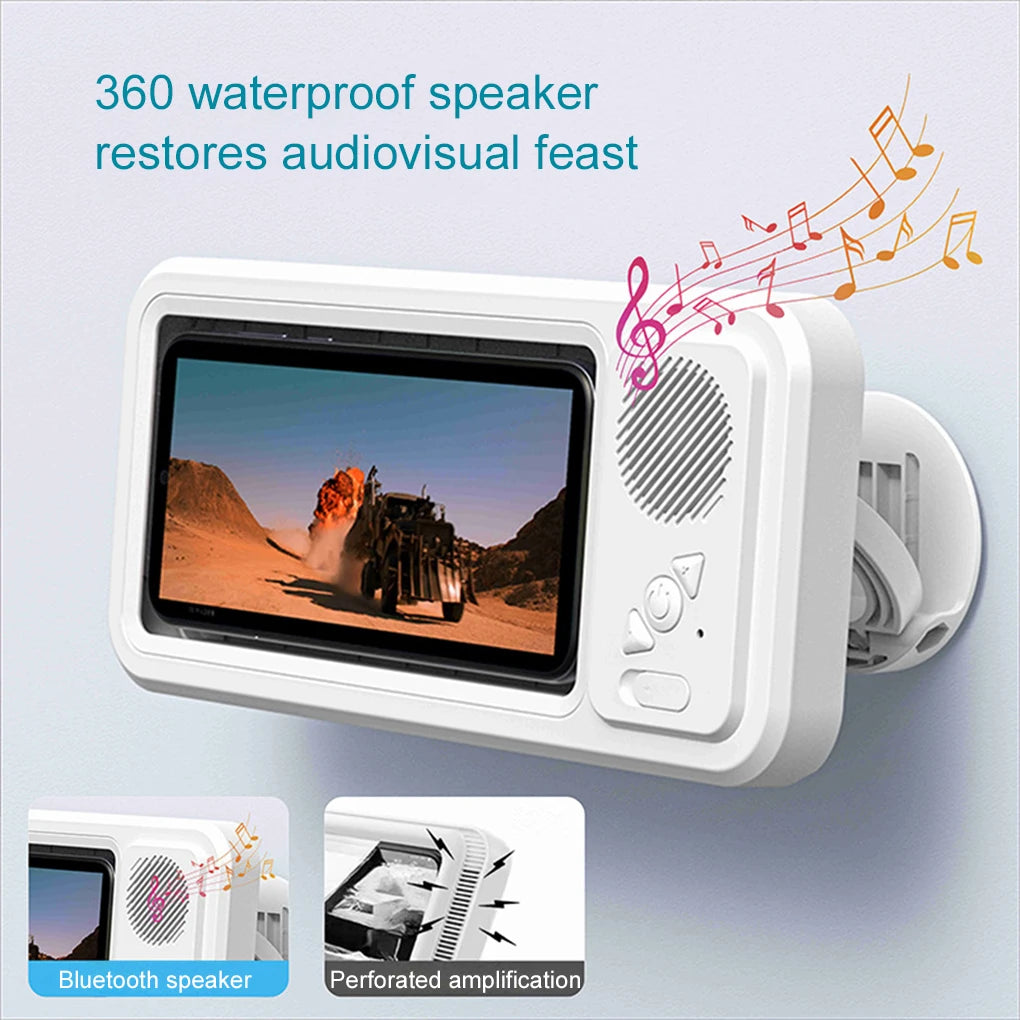 AquaView Sound – Waterproof Shower Phone Holder & Bluetooth Speaker