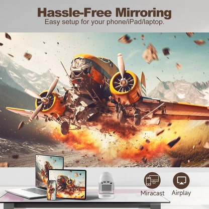 HY300 Ultra Portable 4K Projector with Speaker Electronic Focus 300ANSI