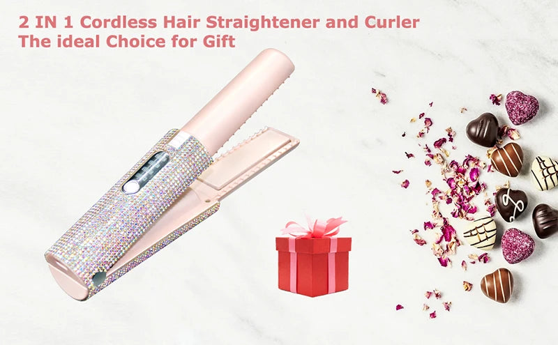 GlowStyle Go – Wireless 2-in-1 Hair Straightener & Curler