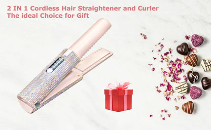 GlowStyle Go – Wireless 2-in-1 Hair Straightener & Curler