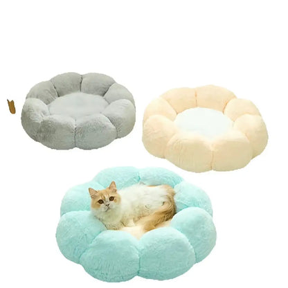 BloomNest Cozy – Plush Flower Pet Bed