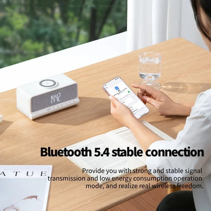 AuraSound Charge – LED Alarm Clock Speaker & Wireless Charger