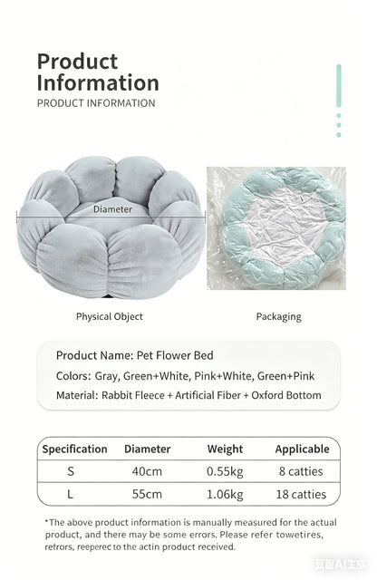 BloomNest Cozy – Plush Flower Pet Bed