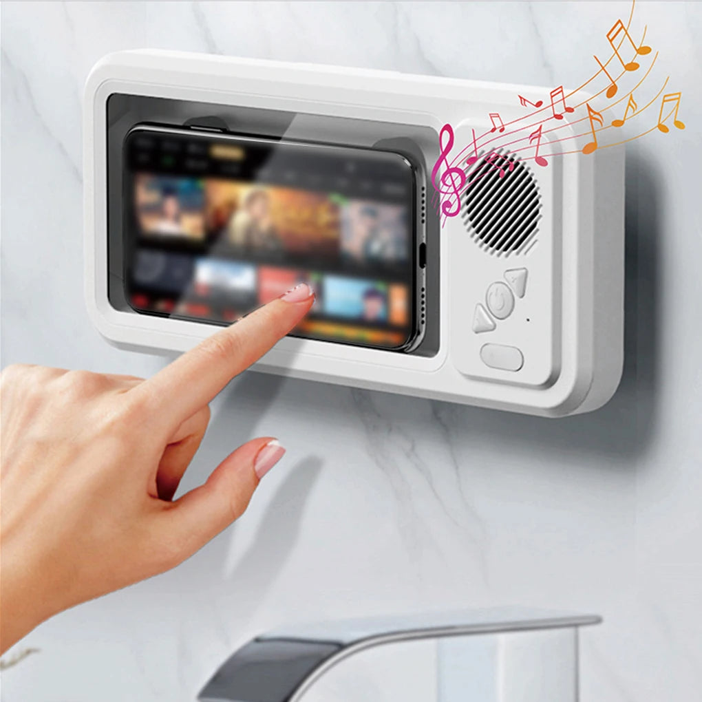 AquaView Sound – Waterproof Shower Phone Holder & Bluetooth Speaker