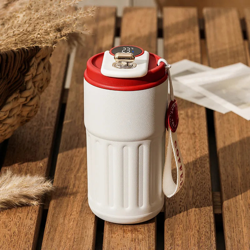 TempGlow Flask – Smart LED Temperature Travel Mug