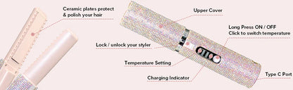 GlowStyle Go – Wireless 2-in-1 Hair Straightener & Curler