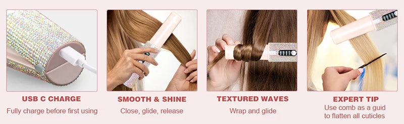 GlowStyle Go – Wireless 2-in-1 Hair Straightener & Curler